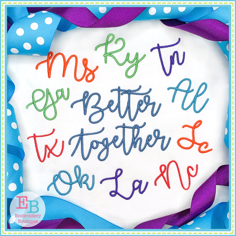 Better Together Embroidery Font, Embroidery Font