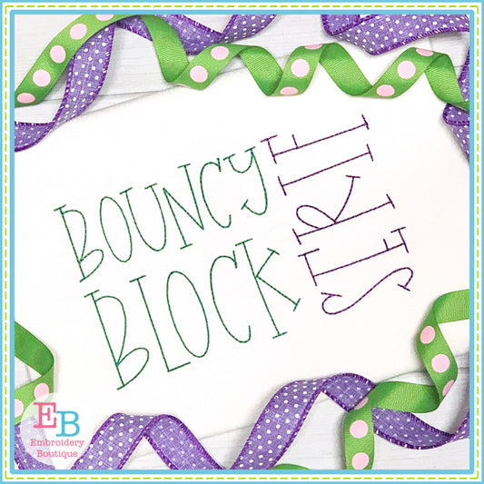 Bouncy Block Serif Embroidery Font, Embroidery Font