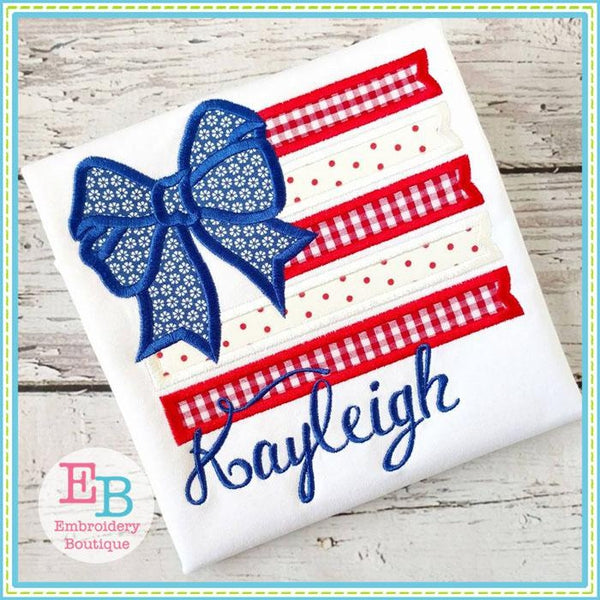 Flag Bow Applique, Applique