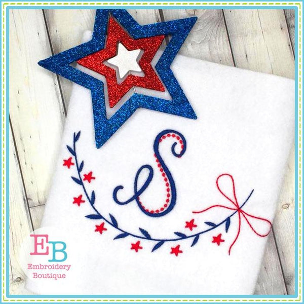 Star Bow Swag Embroidery Design, Embroidery