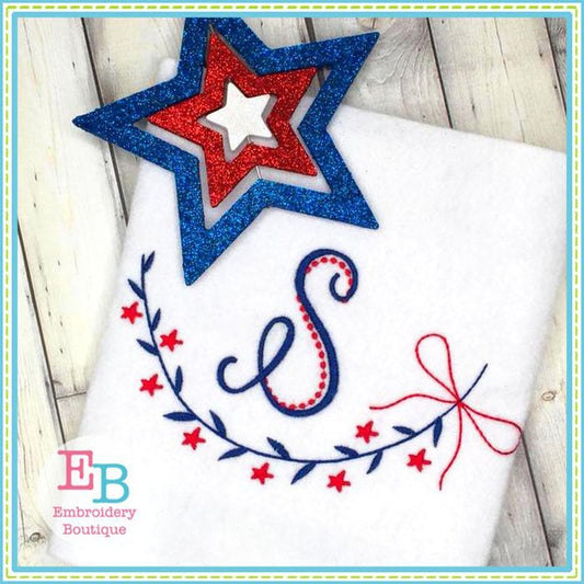 Star Bow Swag Embroidery Design, Embroidery