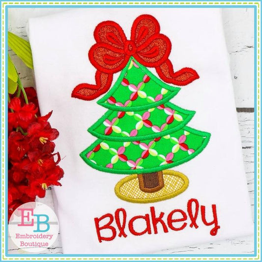 Bow Tree Applique, Applique