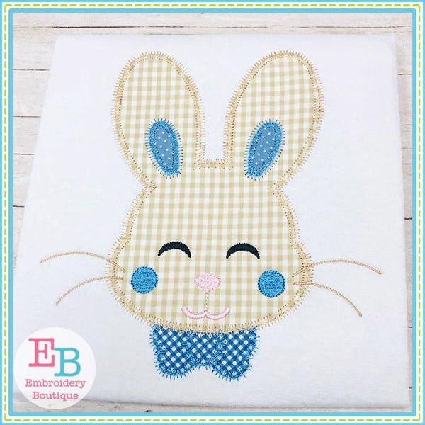 Bunny Boy Face Zigzag Applique, Applique