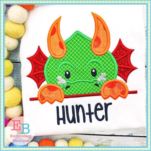Dragon Boy Peeker Applique, Applique