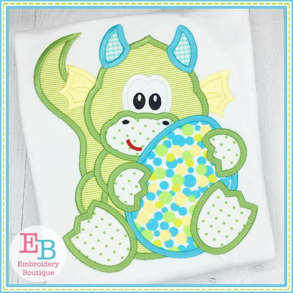Dragon Boy Holding Egg Applique, Applique