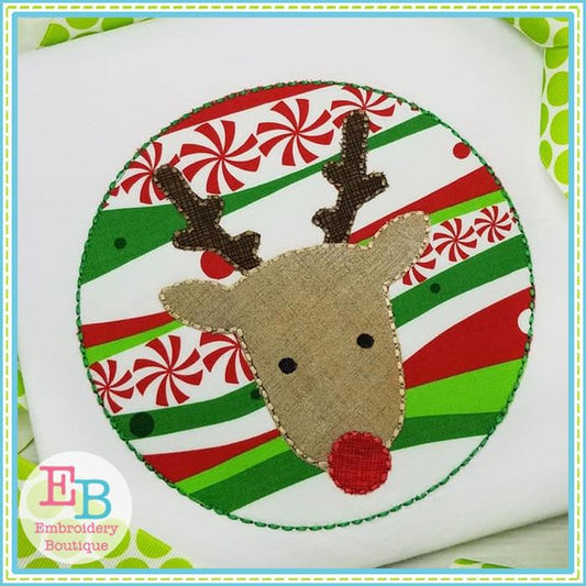 Reindeer Patch Floss Stitch Applique, Applique