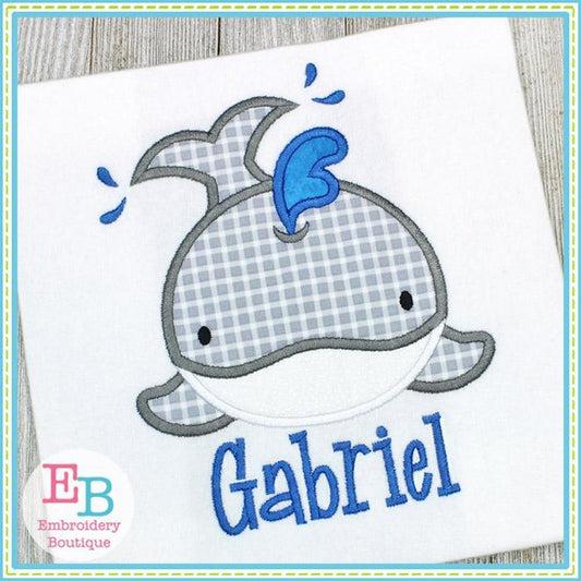 Whale Smile Satin Applique, Applique