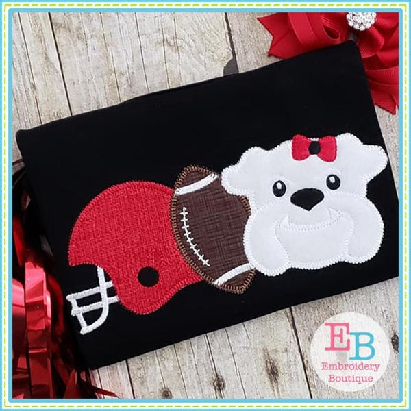 Bulldog Helmet Applique, Applique