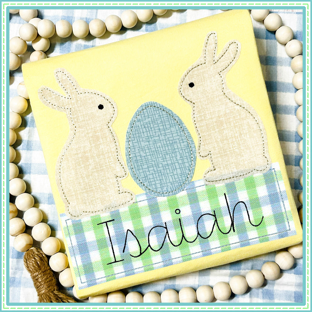 Bunnies Egg Banner Applique, Applique, Embroidery Boutique