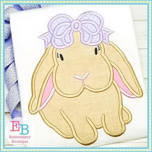 Bunny Bow Satin Applique, Applique