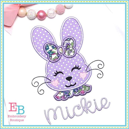 Bunny Girl Face Applique, Applique