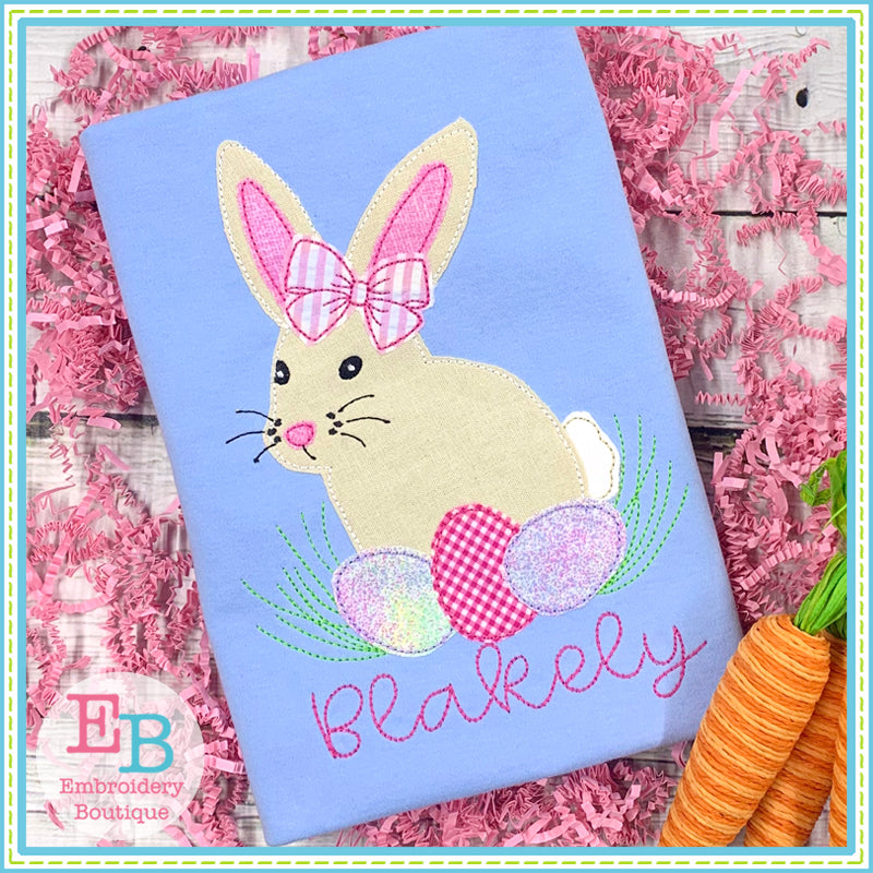 Bunny Eggs Bean Stitch Applique, Applique