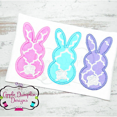 Bunny Trio Applique Design, applique