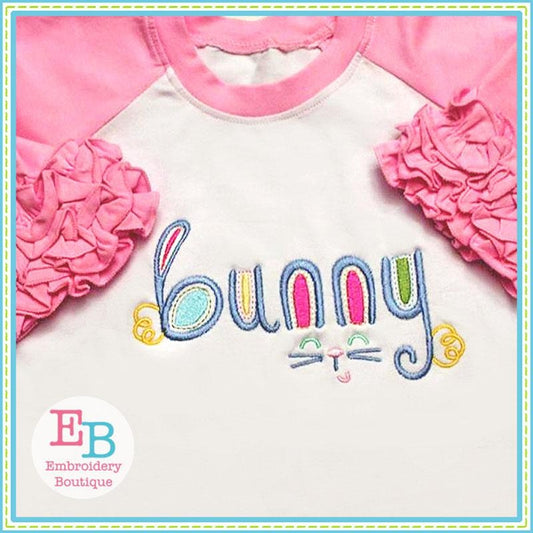 Bunny Word Art Design, Applique