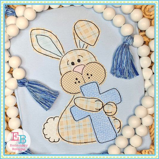 Bunny Cross Bean Stitch Applique, Applique