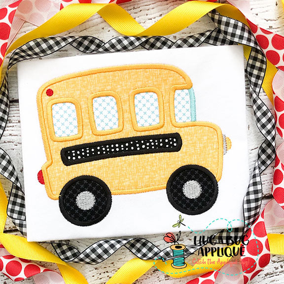 Bus Satin Stitch Applique Design, Applique