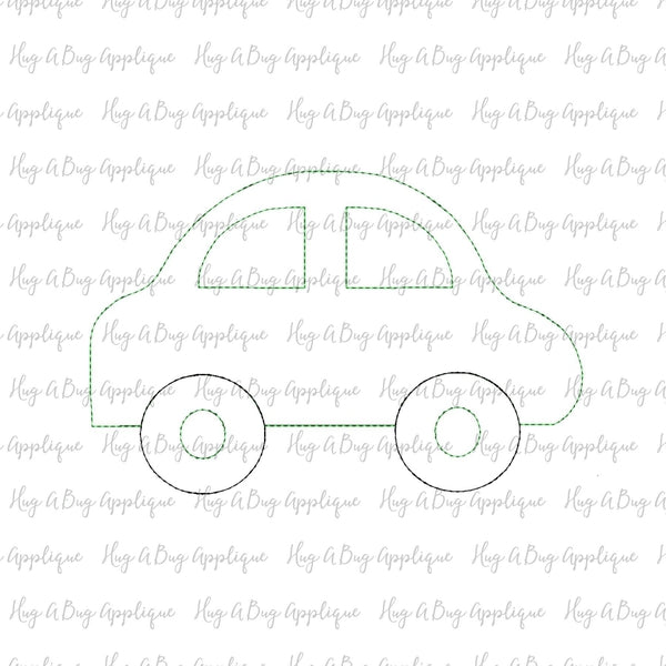 Car Simple Bean Stitch Applique Design, Applique