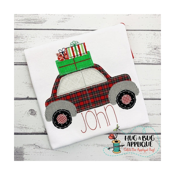 Christmas Gifts Car Bean Stitch Applique Design, Applique