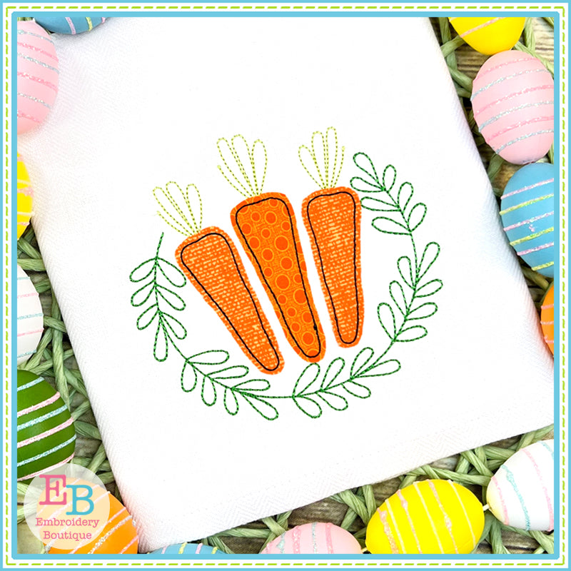 Carrots Leaves Bean Stitch Applique, Applique, Embroidery Boutique