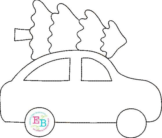 Car Tree Bean Stitch Applique, Applique