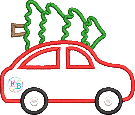 Car Tree Satin Stitch Applique, Applique