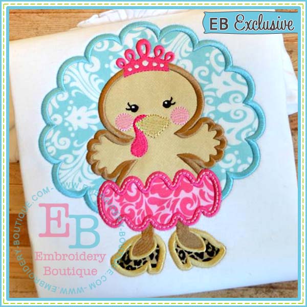 Princess Turkey Applique, Applique