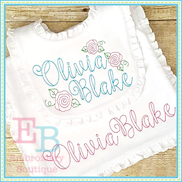 Ballerina Vintage Embroidery Font, Embroidery Font