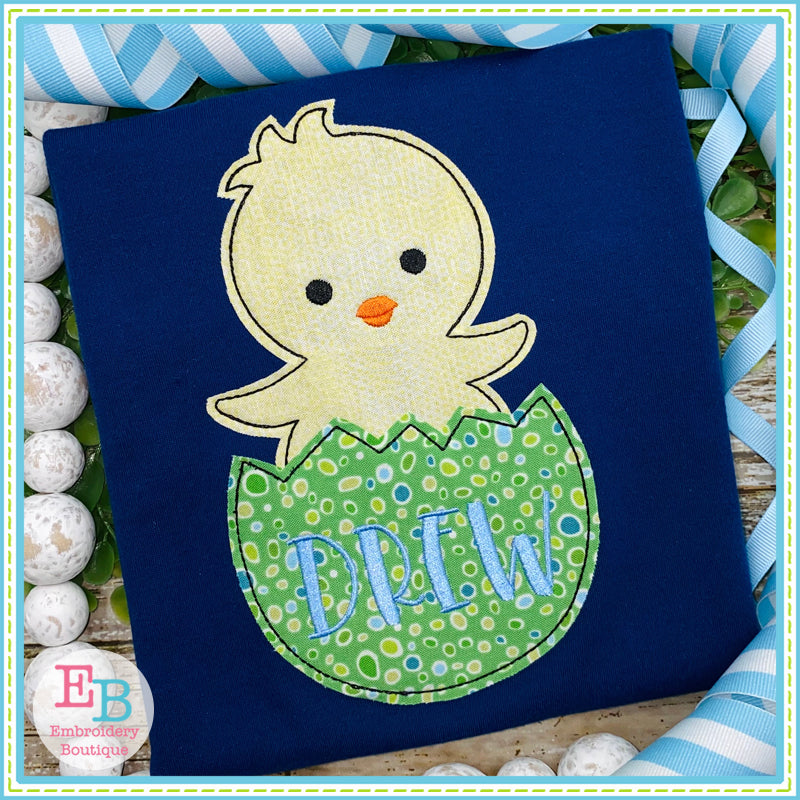 Chick Egg Bean Stitch Applique, Applique