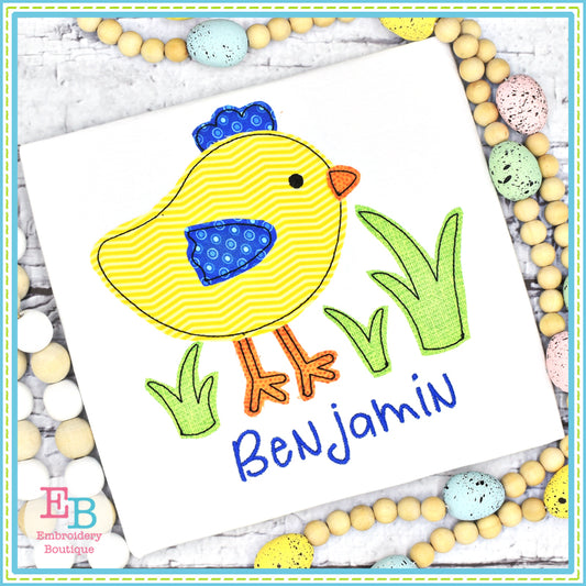 Chick Grass Bean Stitch Applique, Applique