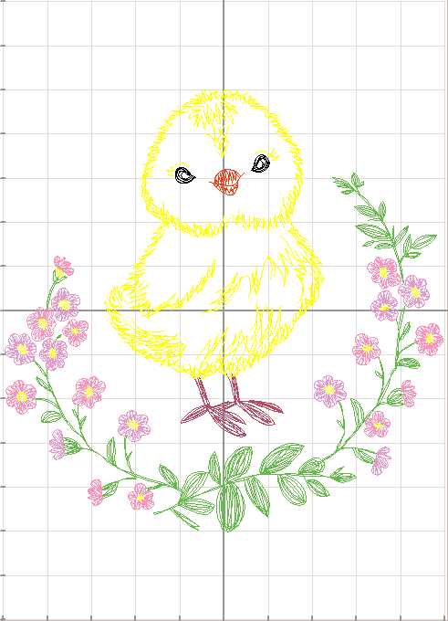 Chick Watercolor Embroidery Design, Embroidery