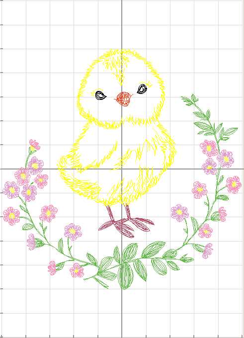 Chick Watercolor Embroidery Design, Embroidery