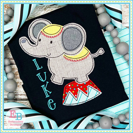 Circus Elephant Bean Stitch Applique, Applique