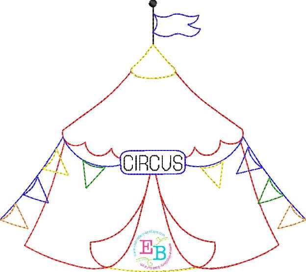Circus Tent Bean Stitch Applique, Applique
