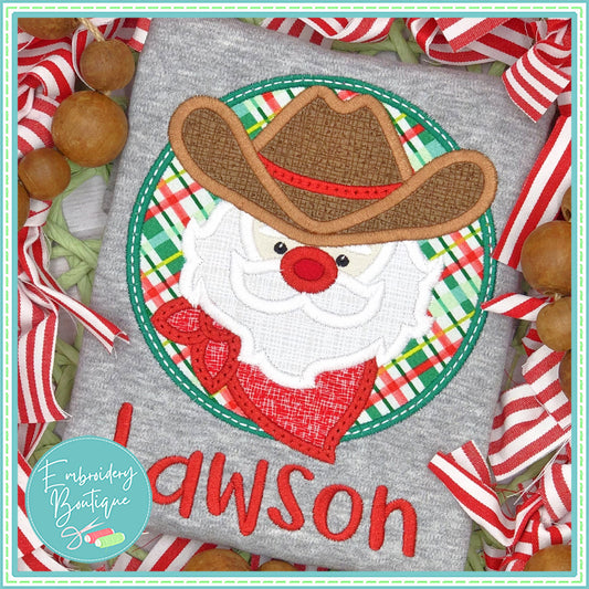 Cowboy Santa Applique, Applique, Embroidery Boutique