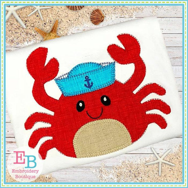 Crab Hat Blanket Stitch Applique, Applique
