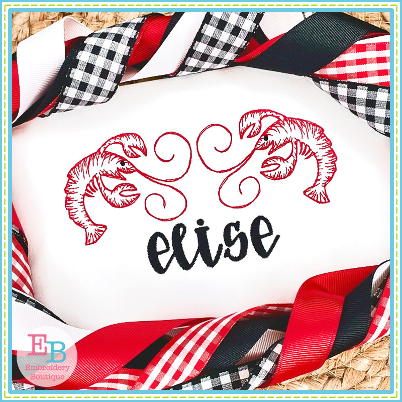 Crawfish Sketch Embroidery Design, Embroidery