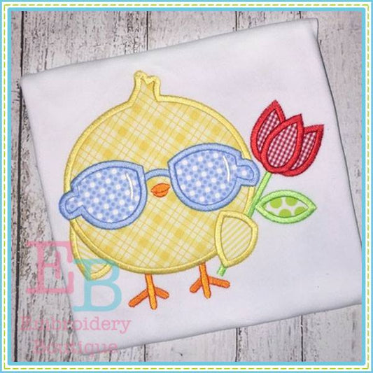 Chick Tulip Applique, Applique