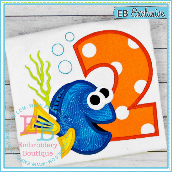 Miss Fish Applique Number Set, Applique Number Set