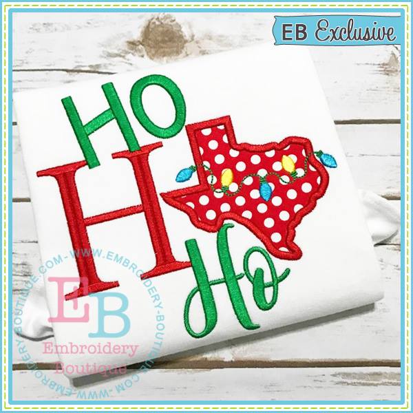 Ho Ho Ho Texas Applique, Applique