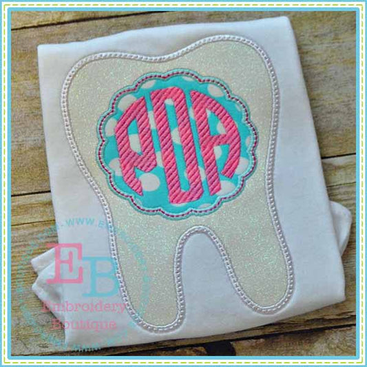 Monogram Tooth Scalloped Applique, Applique