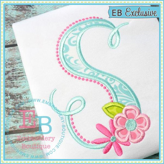 Bella Fleur Applique Alphabet, Applique Alphabet