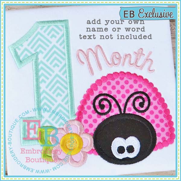 Ladybug Applique Numbers, Applique Number Set