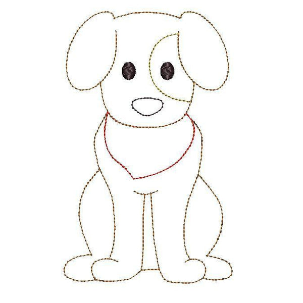 Dog Bandana Bean Stitch Applique Design, Applique