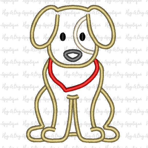 Dog Bandana Satin Stitch Applique Design, Applique