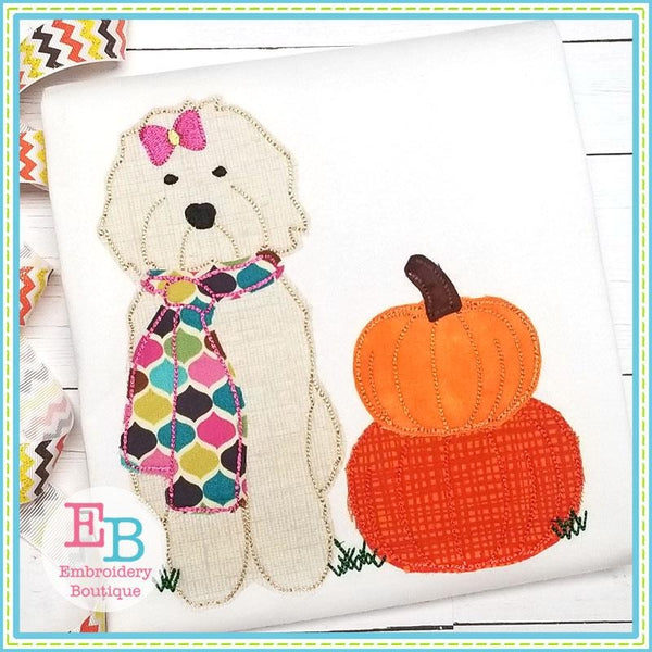 Doodle Pumpkins Applique- bow and no bow versions included, Applique