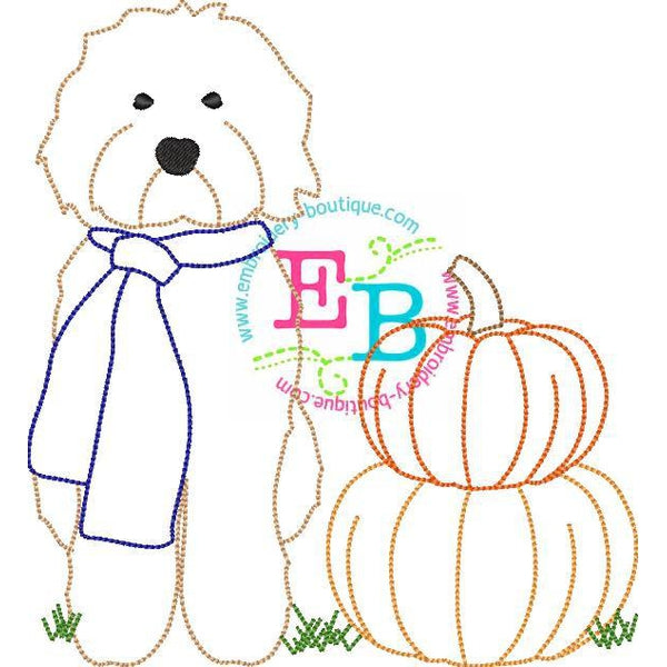 Doodle Pumpkins Applique- bow and no bow versions included, Applique
