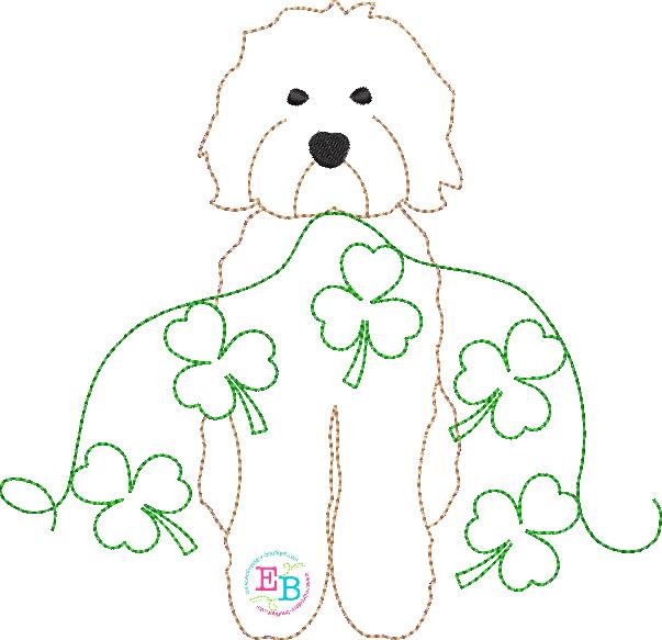 Doodle Clover Bean Stitch Applique, Applique, Embroidery Boutique