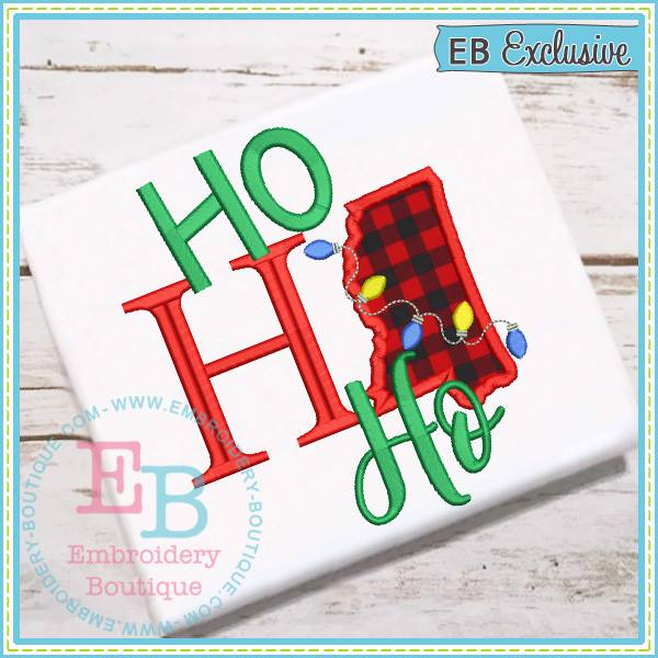 Ho Ho Ho Mississippi Applique, Applique