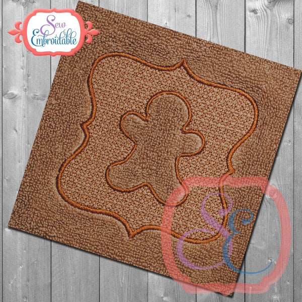 Gingerbread Embossed Embroidery Design, Embroidery