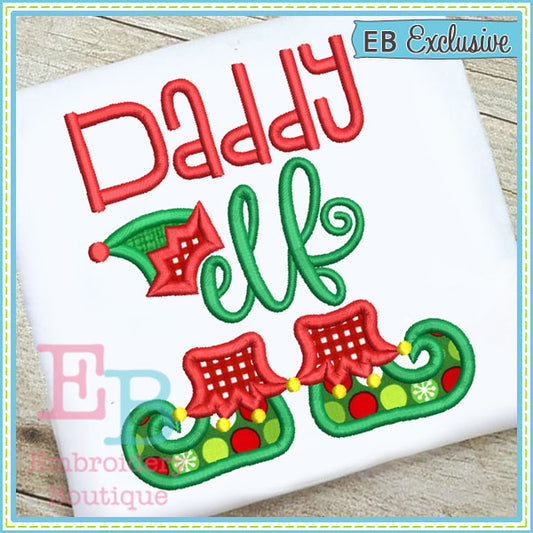 Daddy Elf Applique, Applique